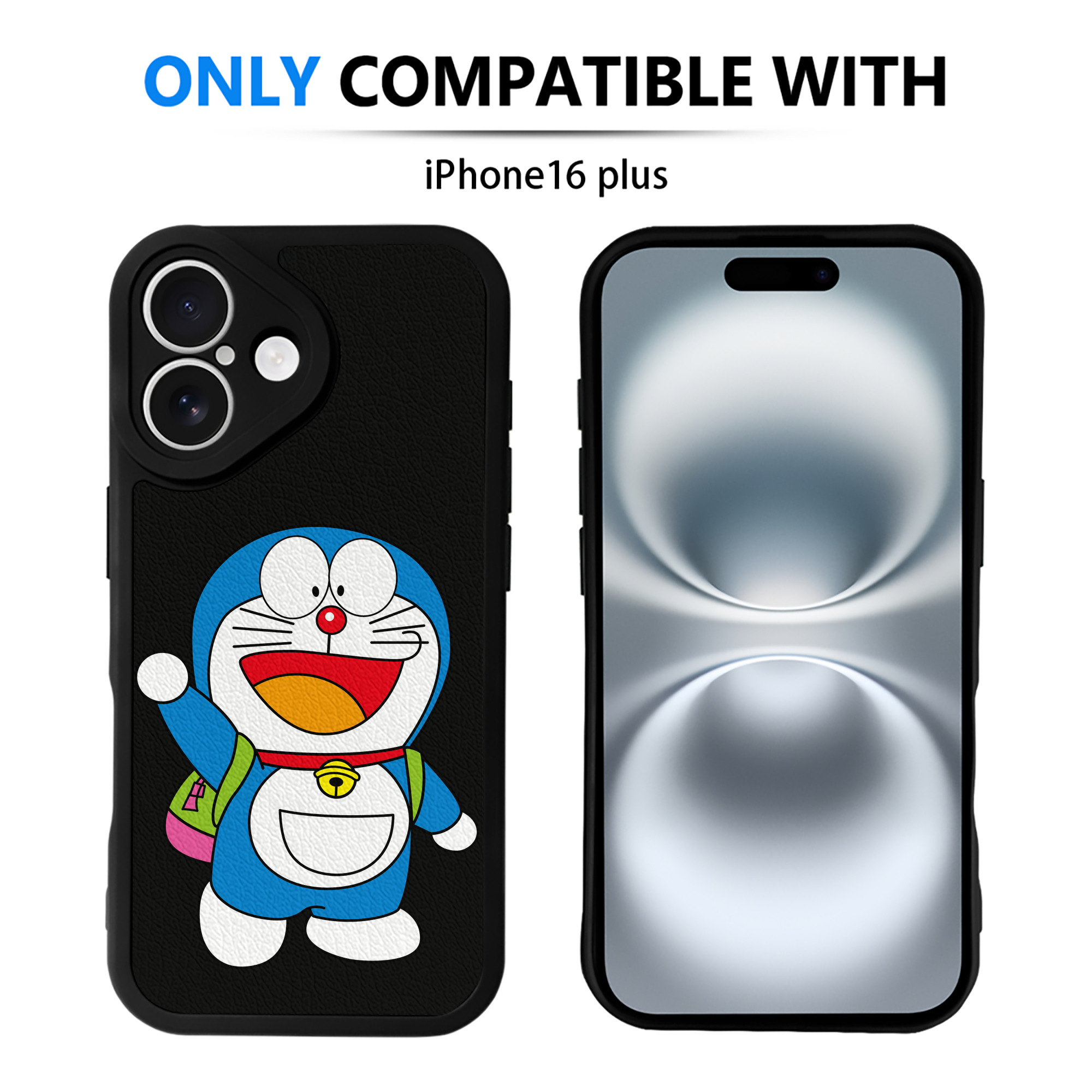 （画像用） ドラえもん Doraemon 【iPhone 16シリーズ対応】シリコンスマホケース（レザー調） 材質：シリコン